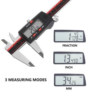 Calibrador Vernier <span class=keywords><strong>Digital</strong></span> fraccional de 150mm y mm, pantalla LCD grande de acero inoxidable, pantalla <span class=keywords><strong>Digital</strong></span> de precisión, pantalla LCD - Product Image 3