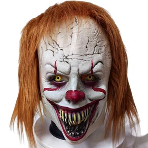 Masque de Clown d'Halloween en Latex Pujiang avec Autocollant Cheveux, Accessoire de Cosplay Horreur 040 - Product Image 4