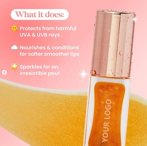 Vente en gros d'huile pour les lèvres au <span class=keywords><strong>miel</strong></span>, jaune scintillant doré, écran solaire SPF, protection contre les UVA/UVB minéraux à base de plantes, confort des lèvres - Product Image 4