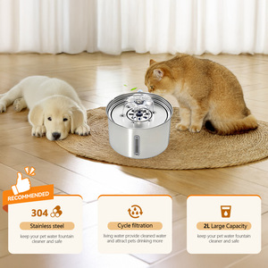 Mangeoire automatique pour animaux de compagnie Distributeur d'eau pour chat en acier inoxydable super silencieux avec fenêtre de niveau d'eau <span class=keywords><strong>Fontaine</strong></span> d'eau pour chien <span class=keywords><strong>3L</strong></span> pour boire - Product Image 2