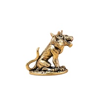 Statue de loup à trois têtes en laiton, artisanat en métal, figurine de dessin animé, best-seller en gros