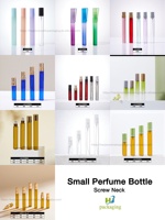 Flacons de parfum rectangulaires rechargeables vides de 10 ml et 15 ml avec bouchon en bois givré, format voyage, petits flacons vaporisateurs en verre pour parfum