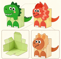 Boîtes en papier pliables recyclées pour cadeaux et friandises sur le thème des dinosaures, pour fêtes, baby shower, anniversaires, fournitures pour fêtes