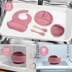Offre Spéciale bébé alimentation ensemble lave-vaisselle Silicone ventouse <span class=keywords><strong>plaque</strong></span> cuillère et biberon cadeau ensemble pour enfants à manger - Product Image 4