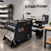 Printer DTF 600 dengan dual head untuk transfer panas bahan flex tekstil kaos, printer DTF 60cm dengan dual XP600 I1600 I3200