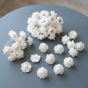 Fleur de jasmin double réaliste en argile souple faite à la main |   Décoration d'intérieur de luxe pour Thanksgiving et la fête des mères - Product Image 3