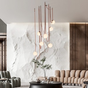 Nordic Wabi-Sabi Style LED Chandelier Minimalist Design for Living Room <b>Dining</b> Room Duplex Stairwell Loft-Designer Pendant <b>Light</b> - Product Image 2