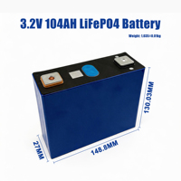 Cellule de batterie Lifepo4 prismatique haute performance 3,2 V 104 Ah, cellule lithium-ion 4000 cycles pour système solaire/batterie d'alimentation