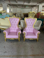 Chaise Trône pour Enfants en Bois de Chêne Massif Durable, Blanc et Or, Style Moderne, pour Usage Commercial, Mariages, Hôtels, Salons, Pied Sabre