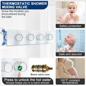 Ensemble de <span class=keywords><strong>douche</strong></span> double <span class=keywords><strong>LED</strong></span> 2-en-1 avec pommeau de pluie 16x32 pouces et douchette à main murale effet brume, finition chrome poli - Product Image 4