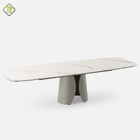 Haute qualité personnalisé pierre roche dalle dessus table à manger frittage avec quincaillerie jambes luxe métal jambes Restaurant costume