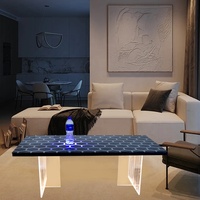Table basse décorative moderne pour salon, en fer et acrylique, avec éclairage LED intelligent RGB, directement de l'usine