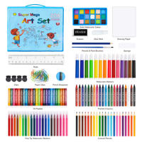 Ensemble de peinture pour enfants, ensemble de papeterie pour enfants, fournitures artistiques pour enfants, 208 pièces, ensemble de crayons de couleur, ensemble de dessin, ensemble artistique LT460206