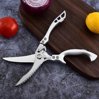 Ciseaux de cuisine professionnels en acier inoxydable pour la préparation de la viande de volaille, des os, de la dinde, du poisson et des légumes - Lot de 1