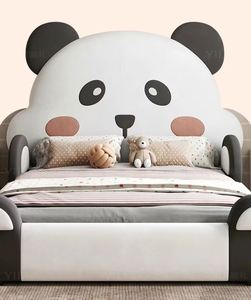 Lit Garde-corps Panda pour Garçons et Filles 1,5 m, Cadre en Bois avec Rangement, Lit Thème Princesse pour Adolescents, Chambre d'Enfant - Product Image 6