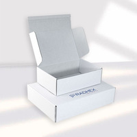 Vente en gros d'enveloppes personnalisées avec logo imprimé Boîte cadeau pliante en papier Boîtes postales d'emballage ondulé d'expédition en carton blanc personnalisées