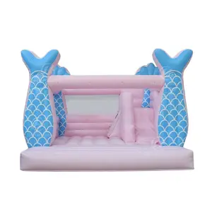 Sereia Inflável Bouncer Com Ventilador Castelo De Salto Inflável Bounce House Castelo Para Venda