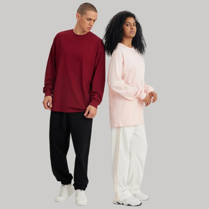 Personalizzare le maniche lunghe a maniche lunghe personalizzate con stampa logo a trama semplice in bianco e maniche lunghe da <span class=keywords><strong>uomo</strong></span> in base ai campioni - Product Image 1