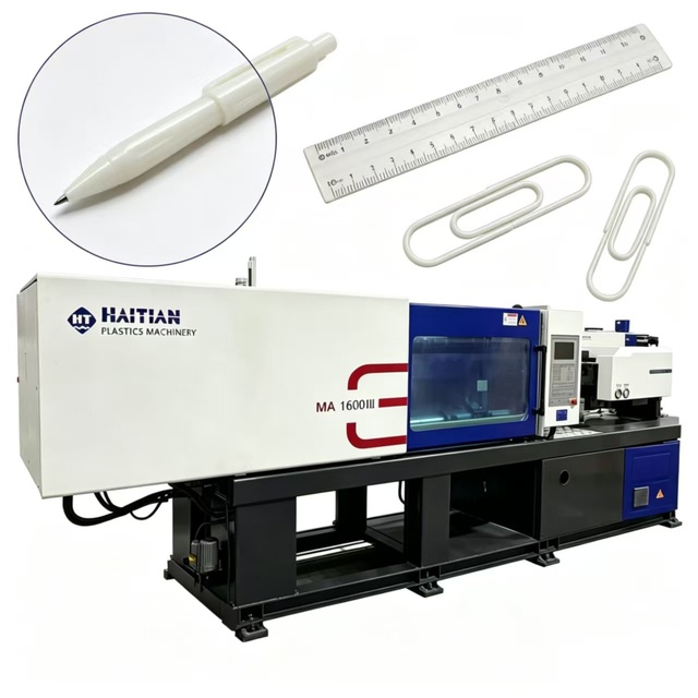 Used Haitian Model MA 160T 291g Hydraulic Horizontal Injection Molding Machine PLC Motor Pump Screw 140g/s Injection Rate