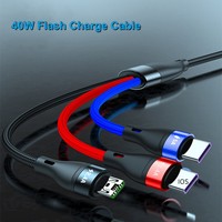 Cable de datos de 1,2 M 3 en 1 y 5A, Cable de nailon trenzado de aleación de aluminio, USB C a USB C, 5A, PD60W, para iPad, MacBook Pro Air, Samsung Galaxy