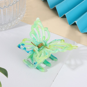 High Quality <b>Spring</b> French Romantic Sweet Fresh Fashion Style Resin Claw <b>Clips</b> Butterfly Shape Design Unisex Plastic Hair <b>Clips</b> - Product Image 6