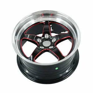 Offroad Deep Dish 18-Zoll-Leichtmetallfelgen Pkw für Schweiß rennen US 5 Lugs 5*114,3 6*139,7 Red White Disease Detail