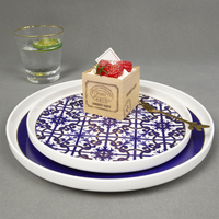 Nouvel Arrivage – Service de Table de Luxe 20 Pièces en Porcelaine Fine Bleu Foncé, Design Exquis, Dorure Scintillante sur Glacure