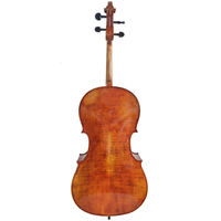 Handmade 4/4 Cello with Unique Flame Design Ebony Fingerboard Brazil Wood Bow Maple Back/Side/Face-All Spruce Material