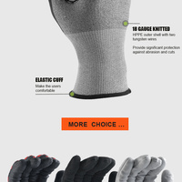Gants de travail anti-abrasion enduits de nitrile, paume micro-moussée, fil de tungstène de calibre 18, niveau de protection 9, pour la construction