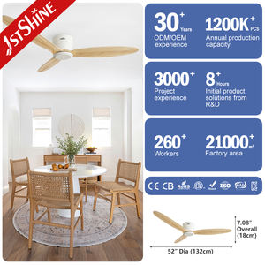 1 ventilador de techo para el hogar, 6 velocidades, motor de CC, sin iluminación, ventilador de techo montado al ras con control remoto - Product Image 3