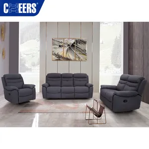 MANWAH CHEERS Modern Design 3 2 1 Fabric Manual Adjustable Reclining Sofa Set Furniture for Living Room