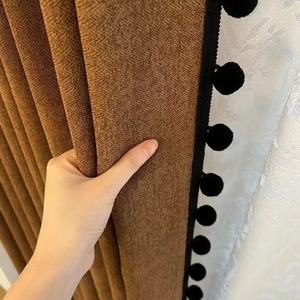 Moderno stile Vintage francese retrò verde alta oscurante tessuto pieghettato Grommet <span class=keywords><strong>tende</strong></span> per soggiorno balcone - Product Image 4