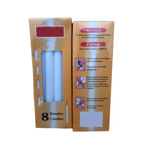 Bougies de prière en cire blanche, pack de 8 pièces de 30g