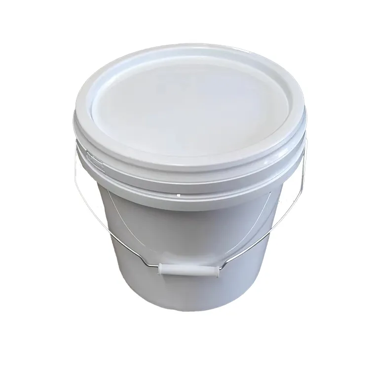 Nhà Máy Chất Lượng Cao Nhựa Thùng Màu Trắng Sơn Dầu Hóa Chất 5 Gallon Nhựa Xô Với Xử Lý