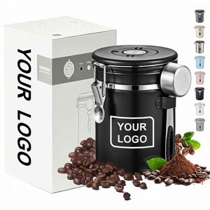 Premium Eco-Friendly Country Style Food-grade 304 Stainless Steel Vacuum Coffee Can Date Tracker Airtight Storage Coffee Beans - Product Image 1