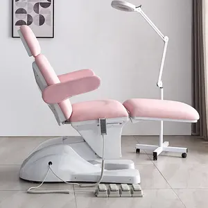 직업적인 살롱 온천장 안마 테이블 진료소 얼굴 ENT 의자 분홍색 전기 아름다움 침대