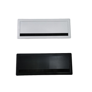 Boîte à câbles en plastique Luye Hardware avec couvercle rabattable 120x300mm, anti-poussière, pour la gestion des câbles sur le bureau, noir, blanc, argent - Product Image 1
