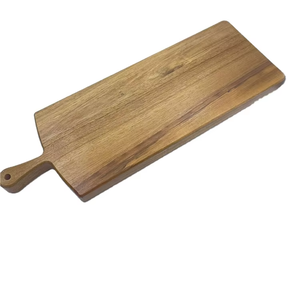 Plato de Madera de Acacia Ecológico, Rectangular, Color Marrón, para Servir Alimentos y Frutas, con 5 Divisiones, con Asa, Pintado a Mano, Natural - Product Image 1