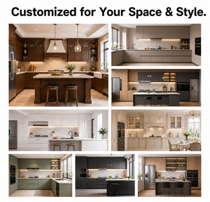 Modern Design Kitchen Cabinets Matte Finish <strong>Thin</strong> Stone Countertop Bar Pulls Tall Cabinet Kitchen <strong>Cupboard</strong> for Apartment - Product Image 6