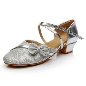 Nuevos Zapatos de Baile Latino para Niñas con Purpurina de PU, Suela de Gamuza Suave, Zapatos de Baile de 3.5cm para Niñas, Zapatos de Baile de Salón para Niñas <span class=keywords><strong>Cha</strong></span>-<span class=keywords><strong>cha</strong></span> - Product Image 1