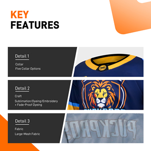 خدمة تصنيع حسب الطلب لقميص هوكي سريع الجفاف وصديق للبيئة بتقنية النقل الحراري، مصنوع من البوليستر المحبوك 100% - Product Image 3