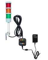 ONN-M4 Boîtier de boutons certifié CE IP40, Balise lumineuse d'avertissement verte et bleue avec support en L, Feu de signalisation LED à angle de faisceau de 360° DC24V/AC220V