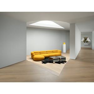 Luxury Architectural Modular Sectional Sofa Scalloped Silhouette Deep <b>Seating</b> Couch for Villa - Product Image 3