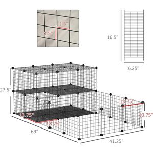 <span class=keywords><strong>Prix</strong></span> de gros d'usine, vente chaude, cages pratiques pour animaux de compagnie, clôture avec parc à jeux portable en métal pour lapins, cochons d'Inde, chinchillas - Product Image 6