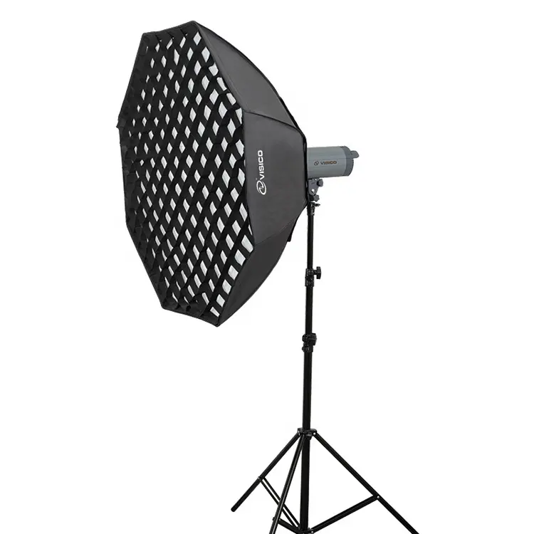 Speedlite — boîte à lumière octogonale Portable, dispositif de stockage parapluie à grille en nid d'abeille avec Flash d'extérieur de 120CM