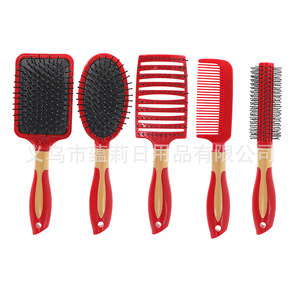 Peigne à coussin d'air pour femmes, brosse à cheveux de massage en plastique rouge avec picots métalliques, outil de coiffure pour cheveux longs, usage domestique - Product Image 2
