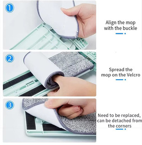 Serpillère plate pour le nettoyage domestique avec manche pivotant, essuie-plancher, tête de serpillère magique en microfibre de remplacement, nettoyeurs de <span class=keywords><strong>sol</strong></span> - Product Image 6