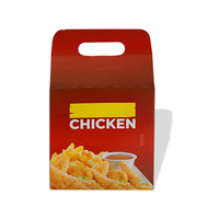 Boîte à poulet imprimée en carton FBB de qualité supérieure avec poignées, emballage alimentaire jetable personnalisé pour la vente à emporter