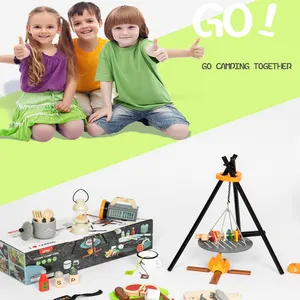 새로운 도착 척 놀이 유치원 역할 놀이 장난감 나무 야외 장난감 바베큐 절단 캠핑 장난감