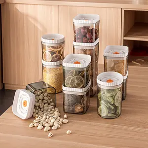 Trasparente BPA vuoto vuoto ermetico coperchi facili da aprire guarnizione per cereali pentola per cereali secchi organizzatore contenitori per alimenti